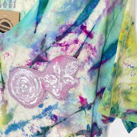 Madam P Upcycled Tie Dye Cropped T-Shirt - Medium - Picture 3 of 9
